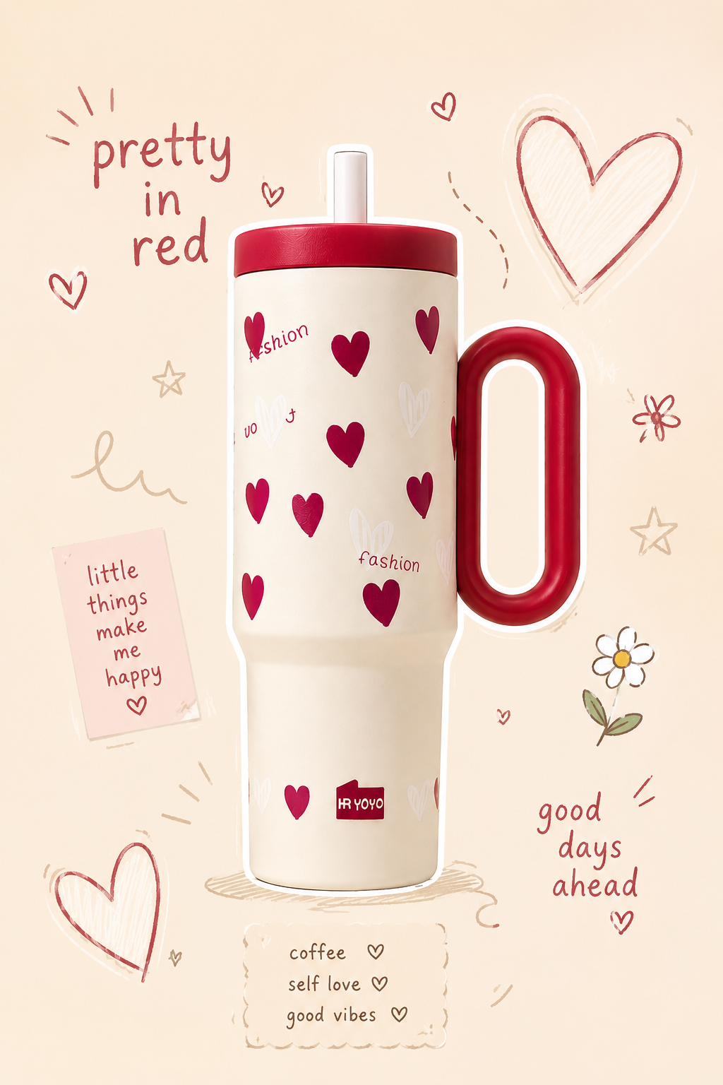 Cute Pinteresty Tumblers with Straw